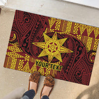 Personalised Tonga Haapai High School Rubber Doormat Special Kupesi Pattern LT9 - Polynesian Pride
