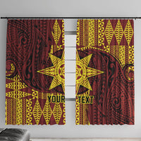Personalised Tonga Haapai High School Window Curtain Special Kupesi Pattern LT9 With Hooks Gold - Polynesian Pride