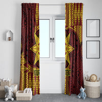 Personalised Tonga Haapai High School Window Curtain Special Kupesi Pattern LT9 - Polynesian Pride