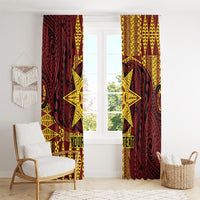 Personalised Tonga Haapai High School Window Curtain Special Kupesi Pattern LT9 - Polynesian Pride
