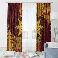 Personalised Tonga Haapai High School Window Curtain Special Kupesi Pattern LT9 - Polynesian Pride