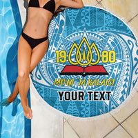 Personalised Tonga Lavengamalie College Beach Blanket Since 1980 Special Kupesi Pattern LT9 - Polynesian Pride