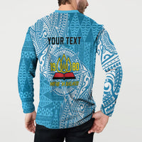 Personalised Tonga Lavengamalie College Button Sweatshirt Since 1980 Special Kupesi Pattern LT9 - Polynesian Pride