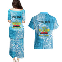 Personalised Tonga Lavengamalie College Couples Matching Puletasi and Hawaiian Shirt Since 1980 Special Kupesi Pattern LT9 - Polynesian Pride