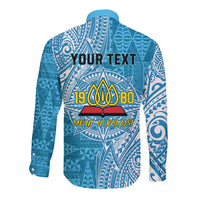 Personalised Tonga Lavengamalie College Long Sleeve Button Shirt Since 1980 Special Kupesi Pattern LT9 - Polynesian Pride