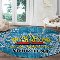 Personalised Tonga Lavengamalie College Round Carpet Since 1980 Special Kupesi Pattern