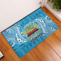 Personalised Tonga Lavengamalie College Rubber Doormat Since 1980 Special Kupesi Pattern LT9 - Polynesian Pride