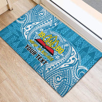 Personalised Tonga Lavengamalie College Rubber Doormat Since 1980 Special Kupesi Pattern LT9 - Polynesian Pride