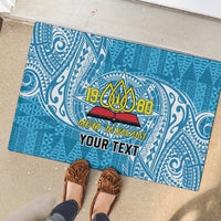 Personalised Tonga Lavengamalie College Rubber Doormat Since 1980 Special Kupesi Pattern LT9 - Polynesian Pride
