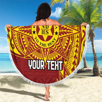 Personalised Tonga Niuatoputapu High School Beach Blanket Special Kupesi Pattern LT9 - Polynesian Pride