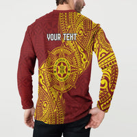 Personalised Tonga Niuatoputapu High School Button Sweatshirt Special Kupesi Pattern LT9 - Polynesian Pride