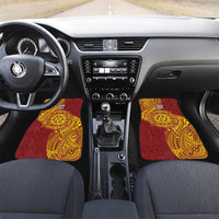 Personalised Tonga Niuatoputapu High School Car Mats Special Kupesi Pattern LT9 Set 2pcs - Front Gold - Polynesian Pride