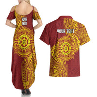 Personalised Tonga Niuatoputapu High School Couples Matching Summer Maxi Dress and Hawaiian Shirt Special Kupesi Pattern LT9 - Polynesian Pride