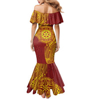 Personalised Tonga Niuatoputapu High School Family Matching Mermaid Dress and Hawaiian Shirt Special Kupesi Pattern