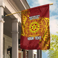 Personalised Tonga Niuatoputapu High School Garden Flag Special Kupesi Pattern LT9 House Flag Gold - Polynesian Pride