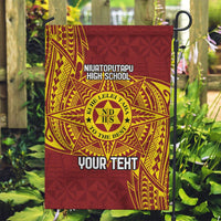 Personalised Tonga Niuatoputapu High School Garden Flag Special Kupesi Pattern LT9 Garden Flag Gold - Polynesian Pride