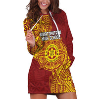 Personalised Tonga Niuatoputapu High School Hoodie Dress Special Kupesi Pattern LT9 Gold - Polynesian Pride