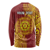 Personalised Tonga Niuatoputapu High School Long Sleeve Shirt Special Kupesi Pattern