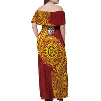 Personalised Tonga Niuatoputapu High School Off Shoulder Maxi Dress Special Kupesi Pattern