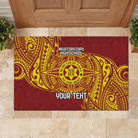 Personalised Tonga Niuatoputapu High School Rubber Doormat Special Kupesi Pattern LT9 Gold - Polynesian Pride