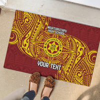 Personalised Tonga Niuatoputapu High School Rubber Doormat Special Kupesi Pattern LT9 - Polynesian Pride