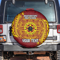 Personalised Tonga Niuatoputapu High School Spare Tire Cover Special Kupesi Pattern LT9 Gold - Polynesian Pride