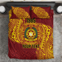 Personalised Tonga Vava'u High School Bedding Set Since 1985 Special Kupesi Pattern LT9 Red - Polynesian Pride