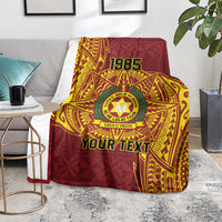 Personalised Tonga Vava'u High School Blanket Since 1985 Special Kupesi Pattern LT9 - Polynesian Pride