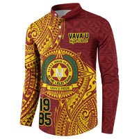 Personalised Tonga Vava'u High School Button Sweatshirt Since 1985 Special Kupesi Pattern LT9 - Polynesian Pride
