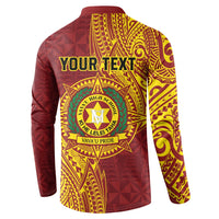 Personalised Tonga Vava'u High School Button Sweatshirt Since 1985 Special Kupesi Pattern LT9 - Polynesian Pride