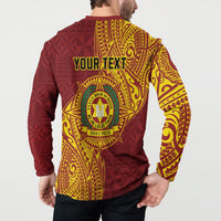 Personalised Tonga Vava'u High School Button Sweatshirt Since 1985 Special Kupesi Pattern LT9 - Polynesian Pride