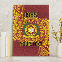 Personalised Tonga Vava'u High School Canvas Wall Art Since 1985 Special Kupesi Pattern LT9 Without Frame Red - Polynesian Pride
