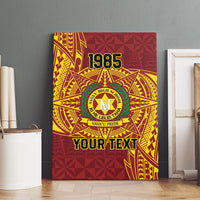 Personalised Tonga Vava'u High School Canvas Wall Art Since 1985 Special Kupesi Pattern LT9 - Polynesian Pride