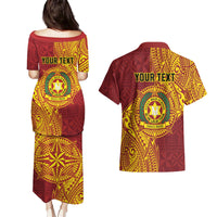 Personalised Tonga Vava'u High School Couples Matching Puletasi and Hawaiian Shirt Since 1985 Special Kupesi Pattern LT9 - Polynesian Pride