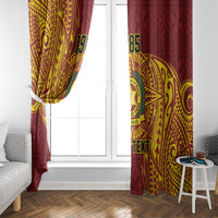 Personalised Tonga Vava'u High School Window Curtain Since 1985 Special Kupesi Pattern LT9 - Polynesian Pride