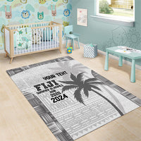 Custom Fiji Rugby Area Rug History Champions World Cup 7s - White