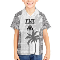Custom Fiji Rugby Family Matching Tank Maxi Dress and Hawaiian Shirt History Champions World Cup 7s - White