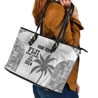 Custom Fiji Rugby Leather Tote Bag History Champions World Cup 7s - White