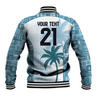 Custom Fiji Rugby Baseball Jacket History Champions World Cup 7s - Bllue
