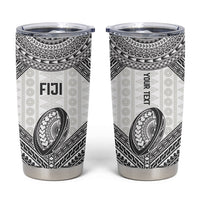 Custom Rugby Fiji National Heritage Tumbler Cup White Traditional Masi Inspired