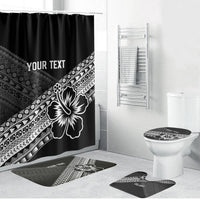 Custom Rugby Fiji Bathroom Set Black Traditional Masi Inspired