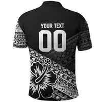 Custom Rugby Fiji Polo Shirt Black Traditional Masi Inspired LT9 - Polynesian Pride