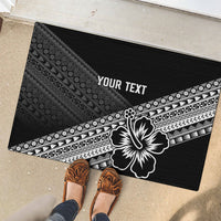 Custom Rugby Fiji Rubber Doormat Black Traditional Masi Inspired