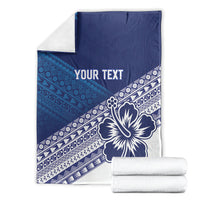 Custom Rugby Fiji Blanket Blue Traditional Masi Inspired
