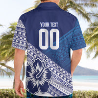 Custom Rugby Fiji Hawaiian Shirt Blue Traditional Masi Inspired LT9 - Polynesian Pride