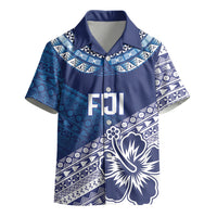 Custom Rugby Fiji Kid Hawaiian Shirt Blue Traditional Masi Inspired LT9 - Polynesian Pride