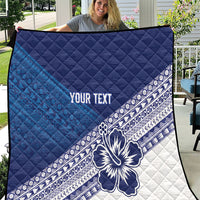 Custom Rugby Fiji Quilt Blue Traditional Masi Inspired
