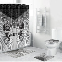 Custom Rugby New Zealand Black Fern Bathroom Set Niho Taniwha Inspired