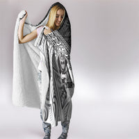 Custom Rugby New Zealand Black Fern Hooded Blanket Niho Taniwha Inspired