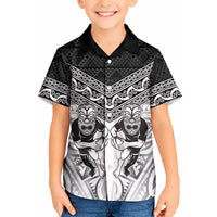 Custom Rugby New Zealand Black Fern Kid Hawaiian Shirt Niho Taniwha Inspired LT9 Kid White - Polynesian Pride